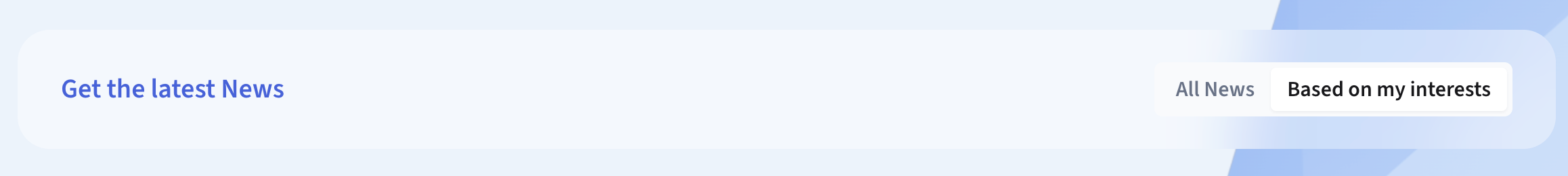 Based on my interests toggle